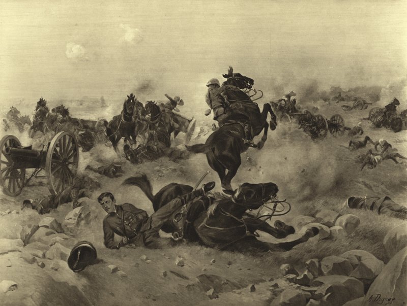 Slaget ved Colenso, 1899 (gravyr) av Henri Louis Dupray