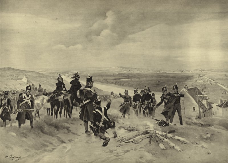 Slaget ved St Cloud, 1814 (gravyr) av Henri Louis Dupray