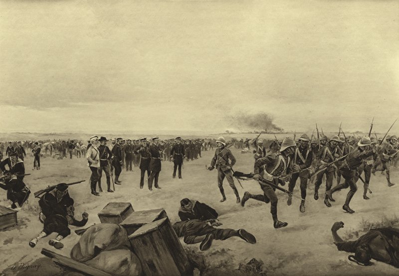 Forsvaret av den kinesiske legasjonen, 1900 (gravyr) av Henri Louis Dupray