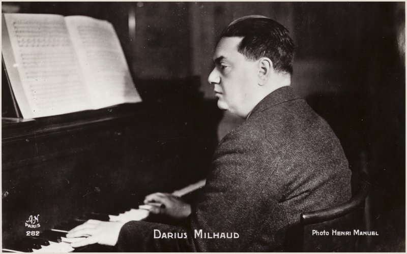 Portrett av Darius Milhaud (s/h-foto) av Henri Manuel