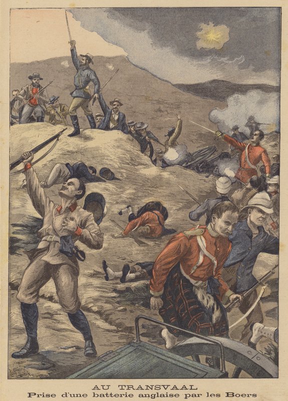 Fangst av et britisk våpenbatteri av boerne i Sør-Afrika av Henri Rudaux