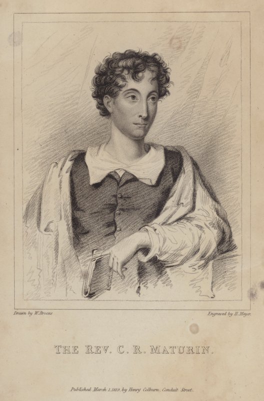Charles Robert Maturin, irsk protestantisk prest; romanforfatter og dramatiker av Henri after Meyer