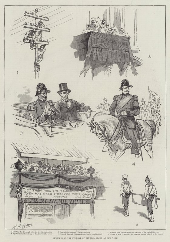 Skisser ved begravelsen til General Grant i New York av Henry Alexander Ogden