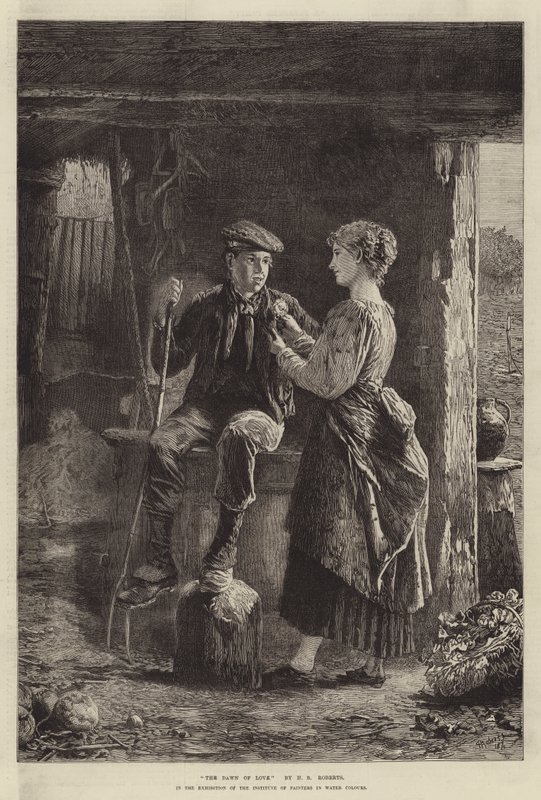 The Dawn of Love, i utstillingen til Institute of Painters in Water Colors av Henry Benjamin Roberts