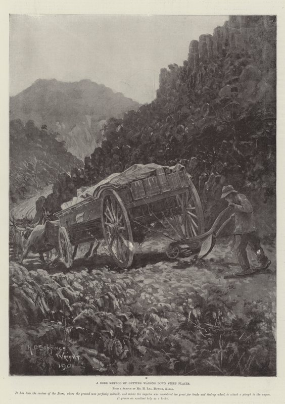 En Boer metode for å få vogner ned bratte steder av Henry Charles Seppings Wright