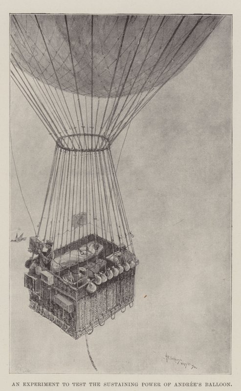 Et eksperiment for å teste bærekraften til Andrees ballong av Henry Charles Seppings Wright