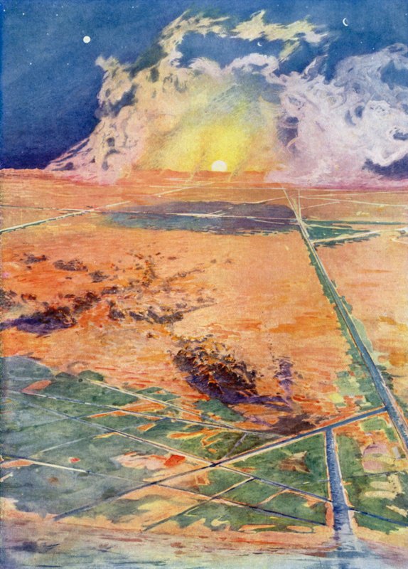 Et ideelt landskap på Mars ifølge professor Lowell av Henry Charles Seppings Wright