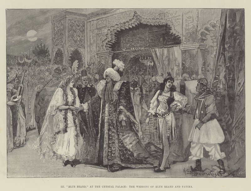 Blue Beard, på Crystal Palace, bryllupet til Blue Beard og Fatima av Henry Charles Seppings Wright