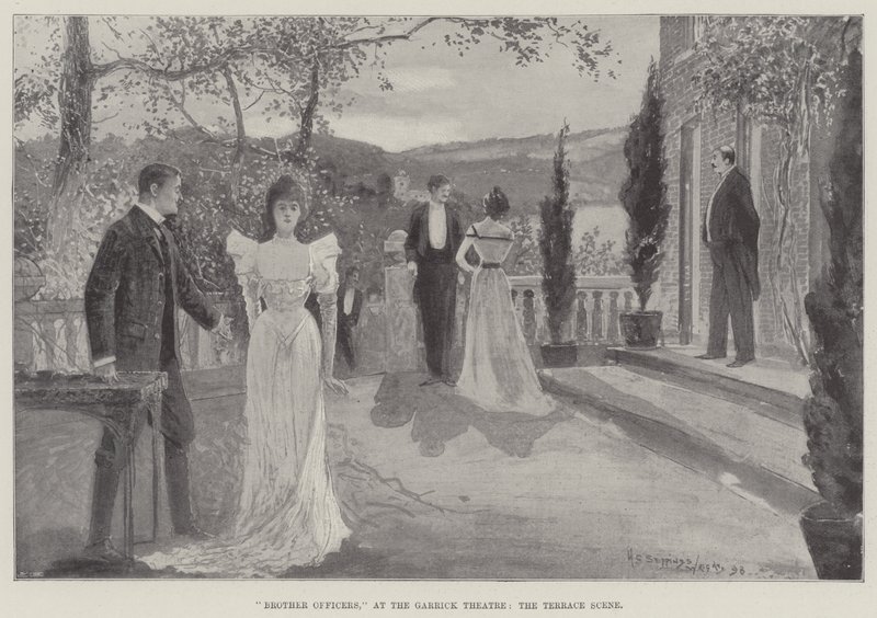 Brother Officers, ved Garrick Theatre, Terrace Scene av Henry Charles Seppings Wright