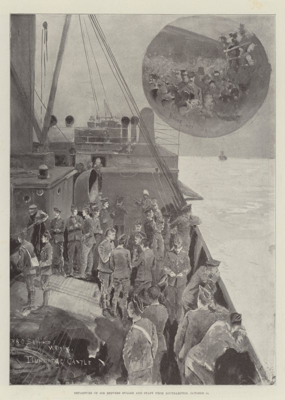 Avgang for Sir Redvers Buller og Staff fra Southampton, 14. oktober av Henry Charles Seppings Wright
