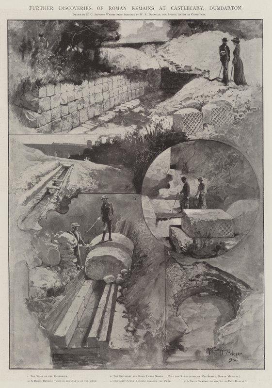 Ytterligere oppdagelser av romerske levninger i Castlecary, Dumbarton av Henry Charles Seppings Wright