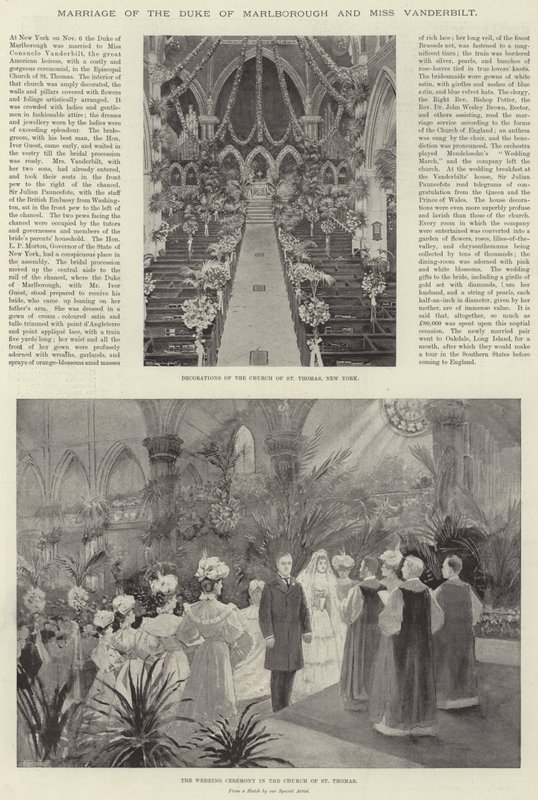 Ekteskap med hertugen av Marlborough og frøken Vanderbilt av Henry Charles Seppings Wright