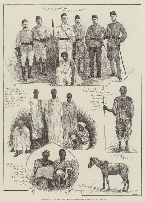 Offiserer fra den egyptiske hæren og dervisjer overga seg ved Suakin av Henry Charles Seppings Wright