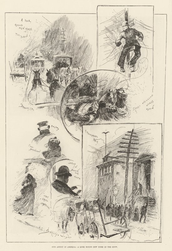 Vår kunstner i Amerika, en titt rundt New York i snøen av Henry Charles Seppings Wright