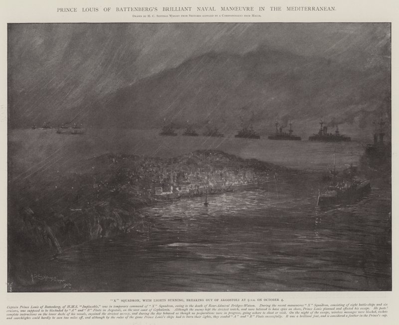 Prins Louis av Battenbergs strålende sjømanøver i Middelhavet av Henry Charles Seppings Wright