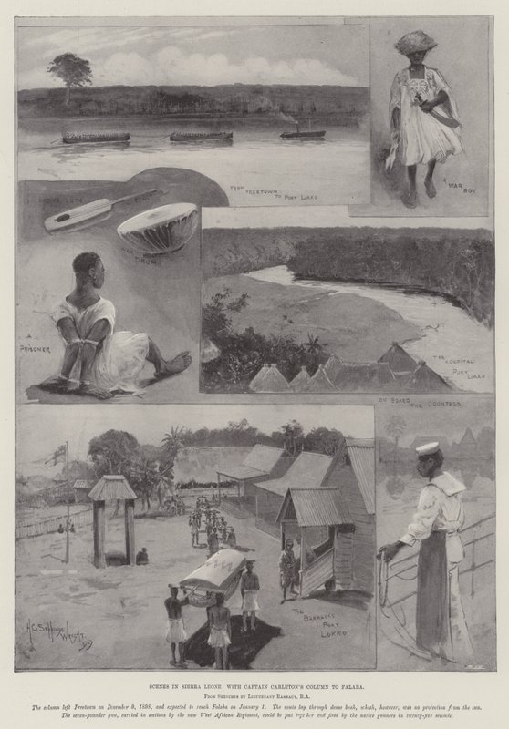 Scener i Sierra Leone, med kaptein Carletons kolonne til Falaba av Henry Charles Seppings Wright