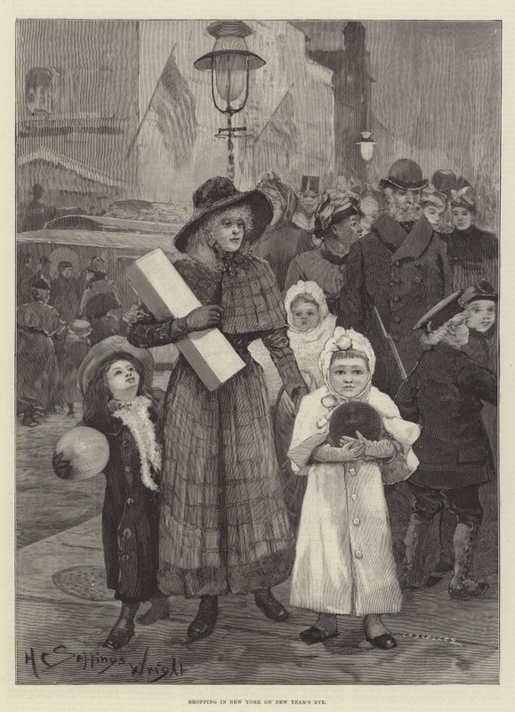 Shopping i New York på nyttårsaften av Henry Charles Seppings Wright