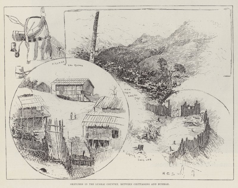 Skisser i Lushai-landet, mellom Chittagong og Burmah av Henry Charles Seppings Wright