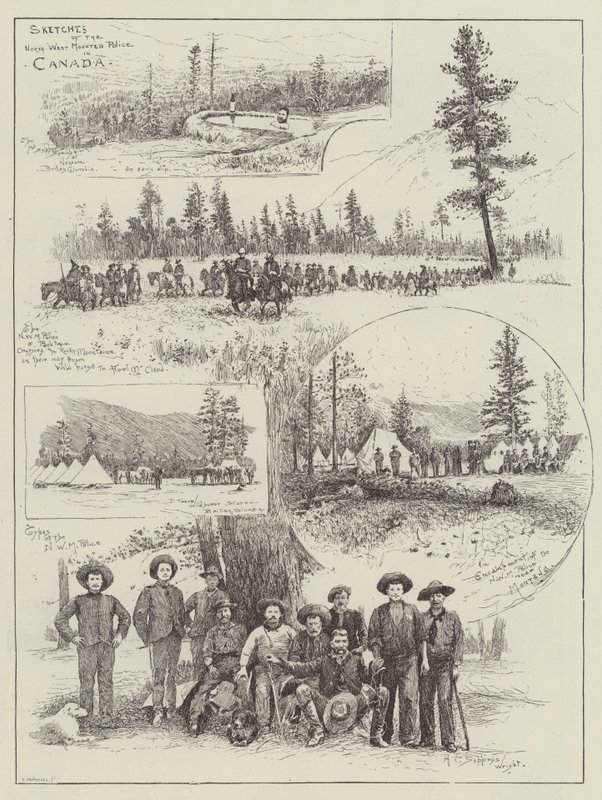 Skisser av North-West Mounted Police i Canada av Henry Charles Seppings Wright