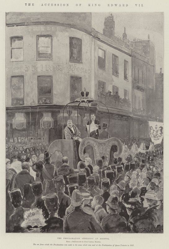 Tiltredelsen av kong Edward VII av Henry Charles Seppings Wright