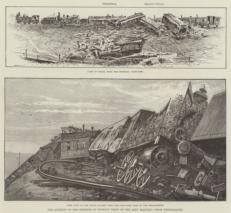 Ulykken med keiseren av Russlands tog på Azov-jernbanen av Henry Charles Seppings Wright