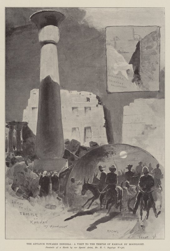 Fremskrittet mot Dongola, et besøk til Karnak-tempelet ved måneskinn av Henry Charles Seppings Wright