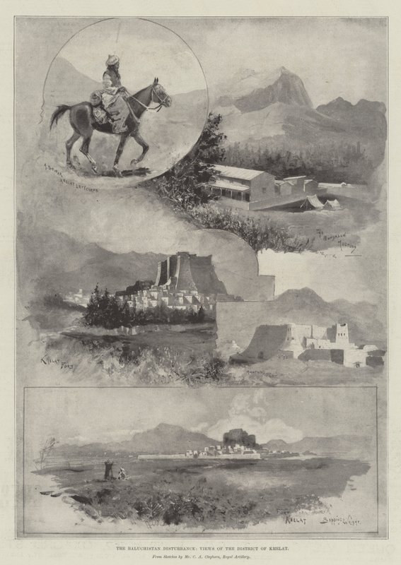 Baluchistan-forstyrrelsen, utsikt over Khelat-distriktet av Henry Charles Seppings Wright