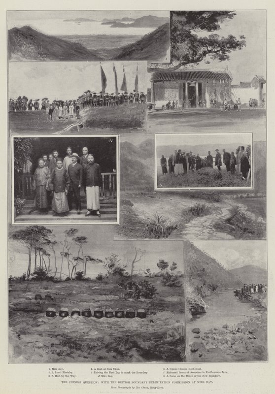 Det kinesiske spørsmålet, med den britiske grenseavgrensningskommisjonen i Mirs Bay av Henry Charles Seppings Wright