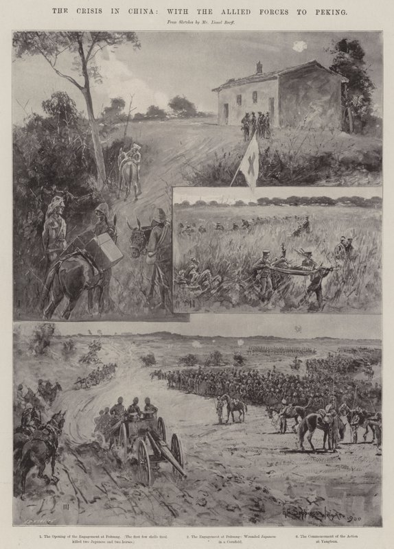 Krisen i Kina, med de allierte styrkene til Peking av Henry Charles Seppings Wright