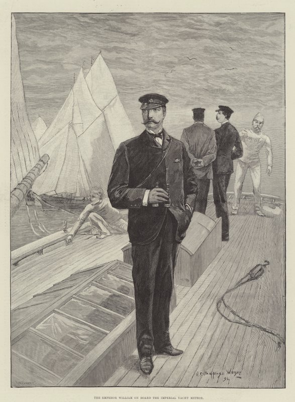 Keiser William om bord på Imperial Yacht Meteor av Henry Charles Seppings Wright