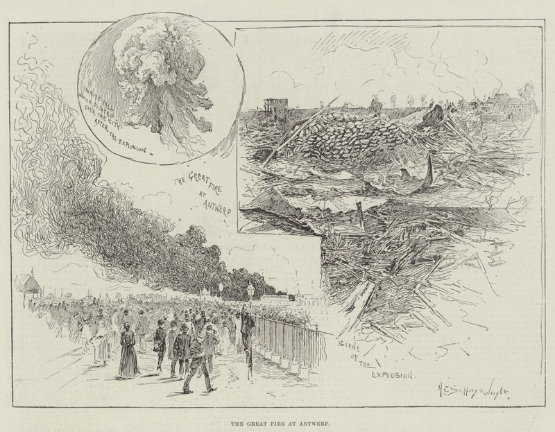 Den store brannen i Antwerpen av Henry Charles Seppings Wright
