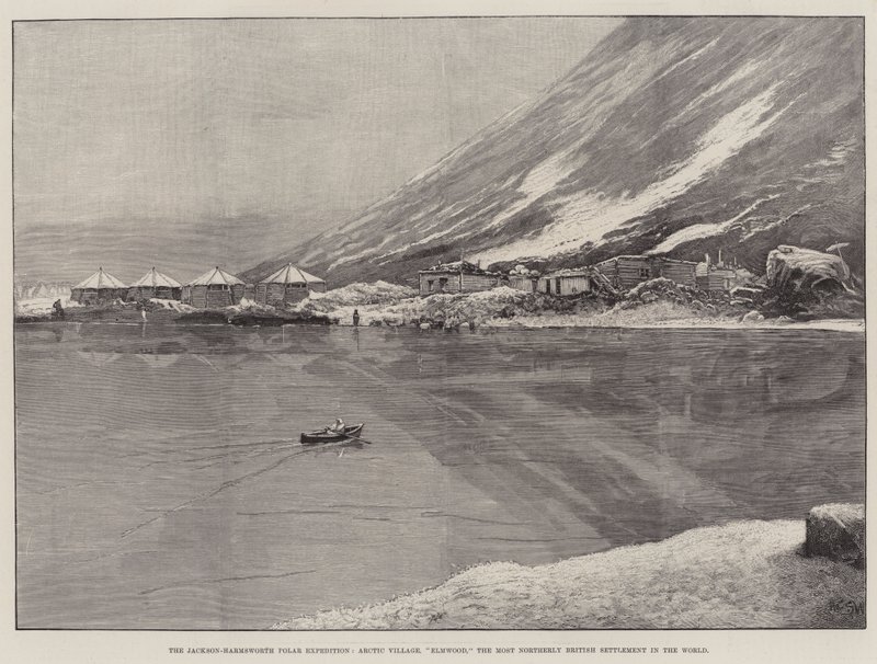 Jackson-Harmsworth polarekspedisjon, Arctic Village, Elmwood, den nordligste britiske bosetningen i verden av Henry Charles Seppings Wright