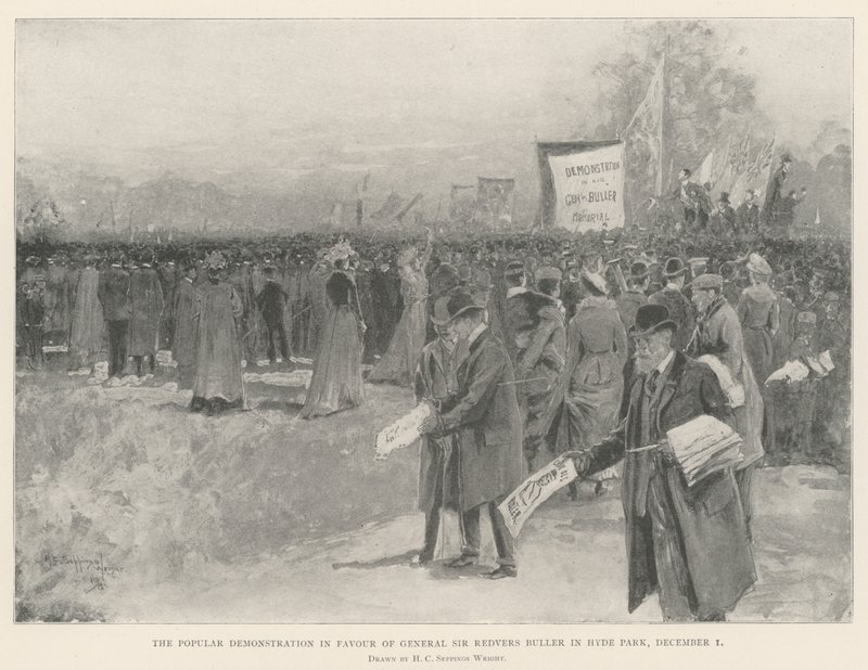 Den populære demonstrasjonen til fordel for general Sir Redvers Buller i Hyde Park, 1. desember av Henry Charles Seppings Wright