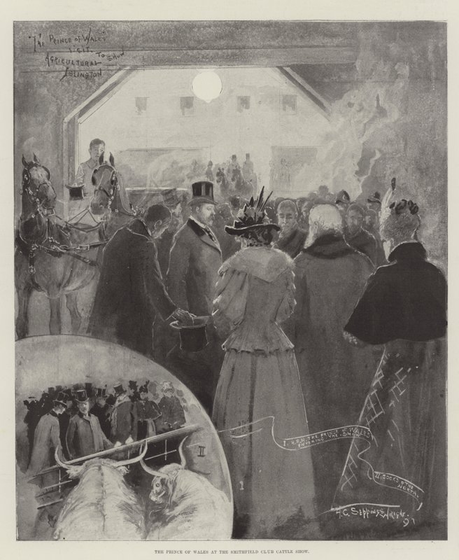 Prinsen av Wales på Smithfield Club Cattle Show av Henry Charles Seppings Wright