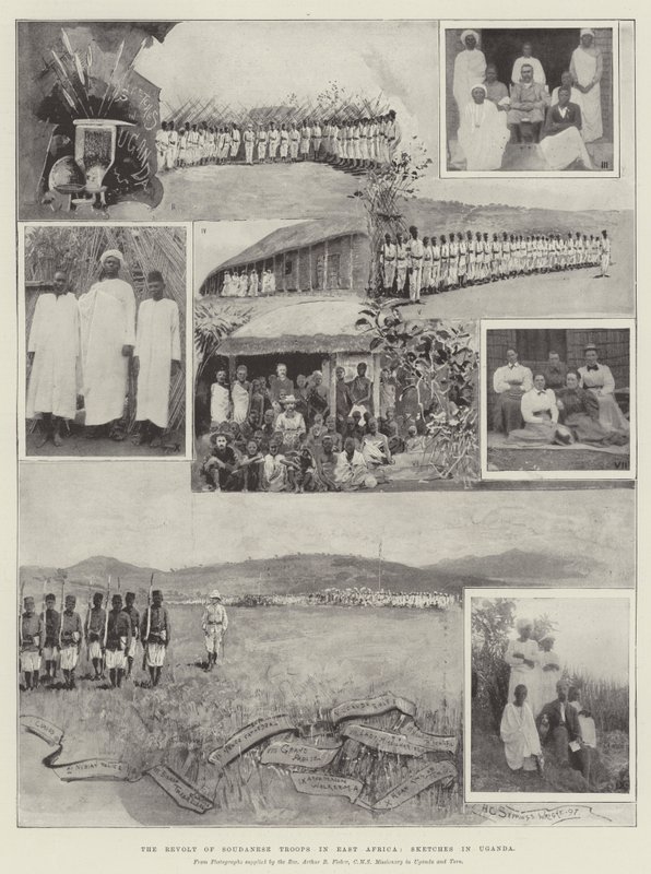 Sudanesiske troppers opprør i Øst-Afrika, skisser i Uganda av Henry Charles Seppings Wright