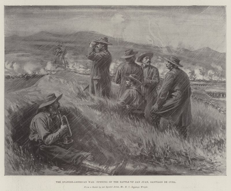 Den spansk-amerikanske krigen, åpningen av slaget ved San Juan, Santiago de Cuba av Henry Charles Seppings Wright
