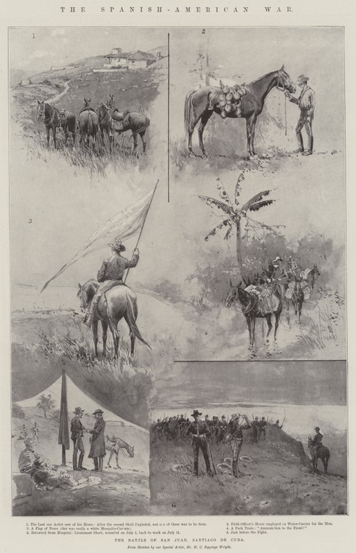 Den spansk-amerikanske krigen, slaget ved San Juan, Santiago de Cuba av Henry Charles Seppings Wright