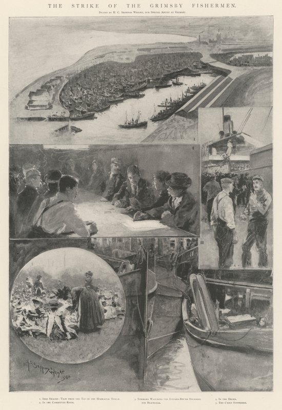 Grimsby-fiskernes streik av Henry Charles Seppings Wright