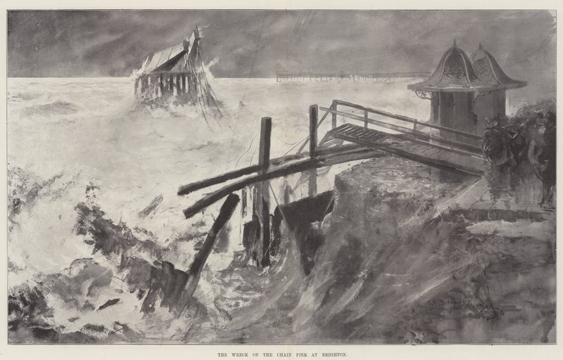 The Wreck of the Chain Pier i Brighton av Henry Charles Seppings Wright