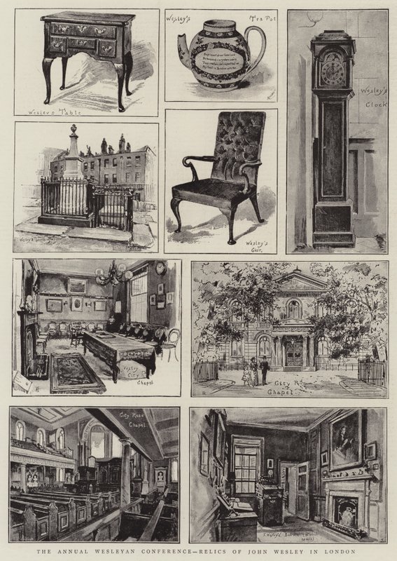 Den årlige Wesleyan-konferansen, relikvier av John Wesley i London av Henry Edward Tidmarsh