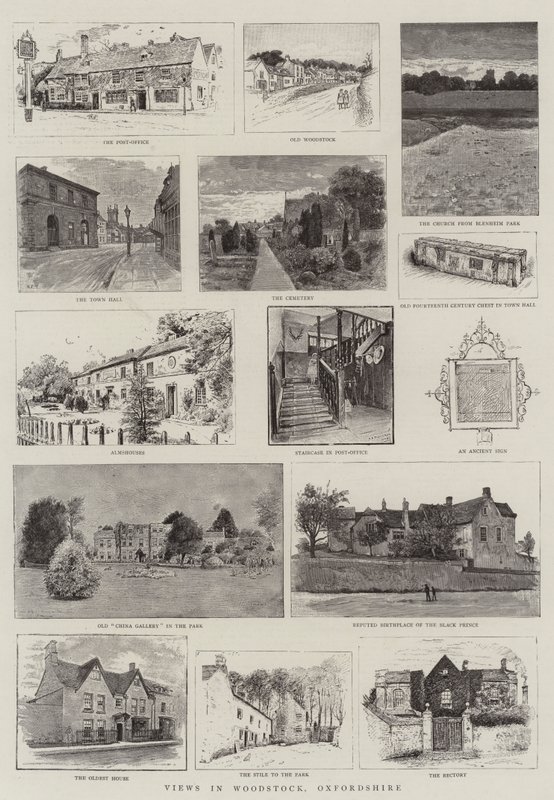 Utsikt i Woodstock, Oxfordshire av Henry Edward Tidmarsh