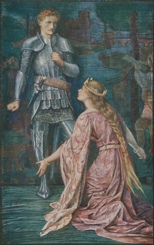 Guenevere og Sir Bors av Henry Justice Ford