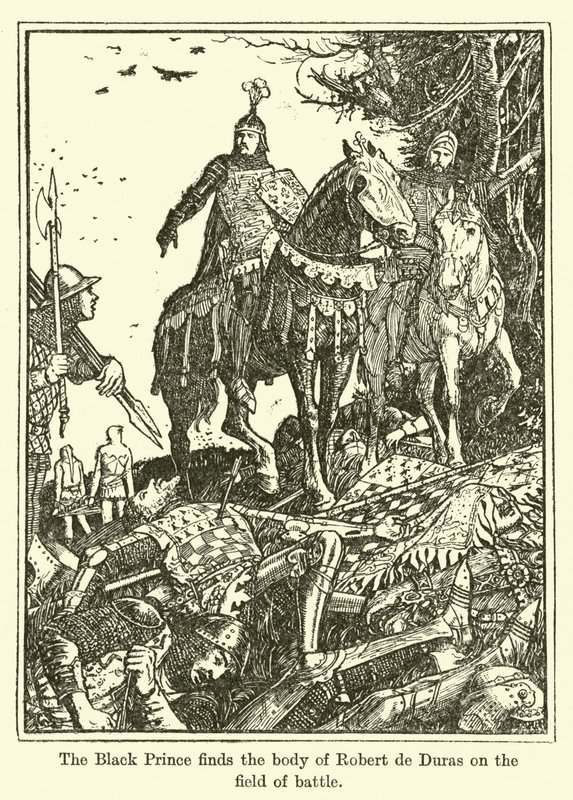 Den svarte prinsen finner liket av Robert de Duras på kampfeltet av Henry Justice Ford