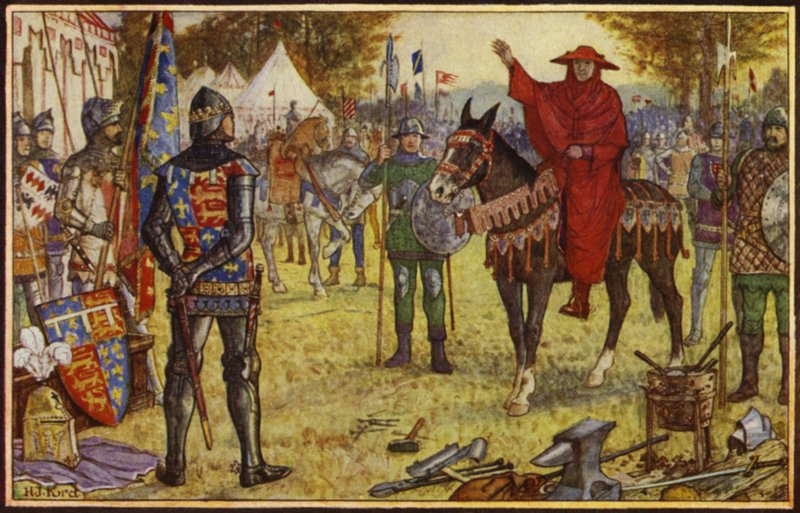Kardinalen av Perigord kommer til den engelske leiren for å forhandle med den svarte prinsen av Henry Justice Ford