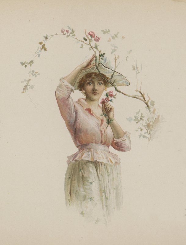En rød, rød rose (chromolitho) av Henry Marriott Paget