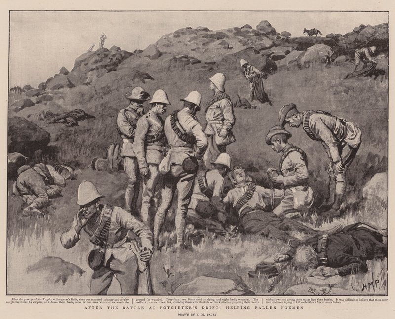Etter slaget ved Potgieter's Drift, å hjelpe Fallen Foemen av Henry Marriott Paget