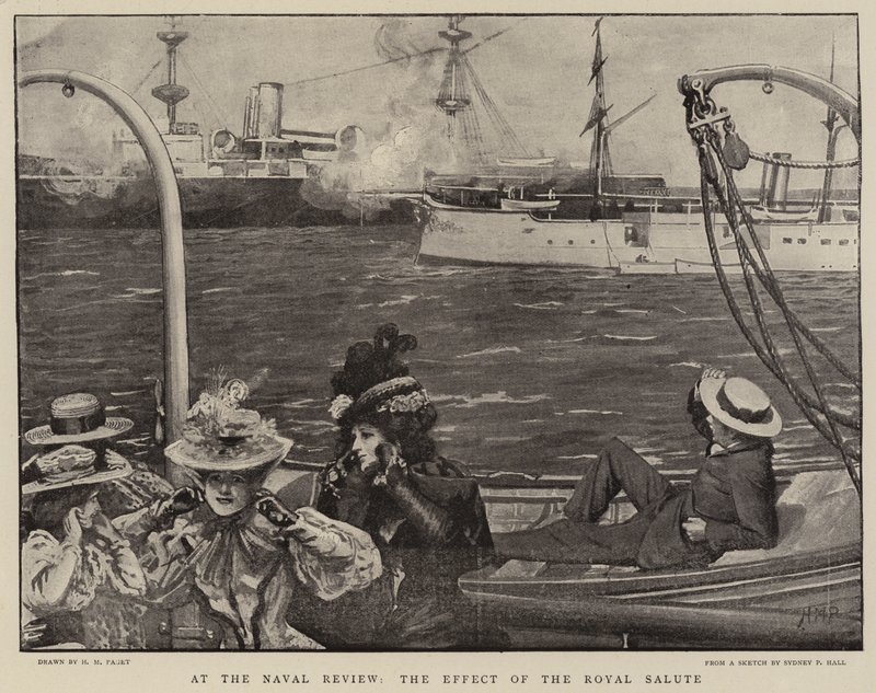 På Naval Review, effekten av Royal Salute av Henry Marriott Paget