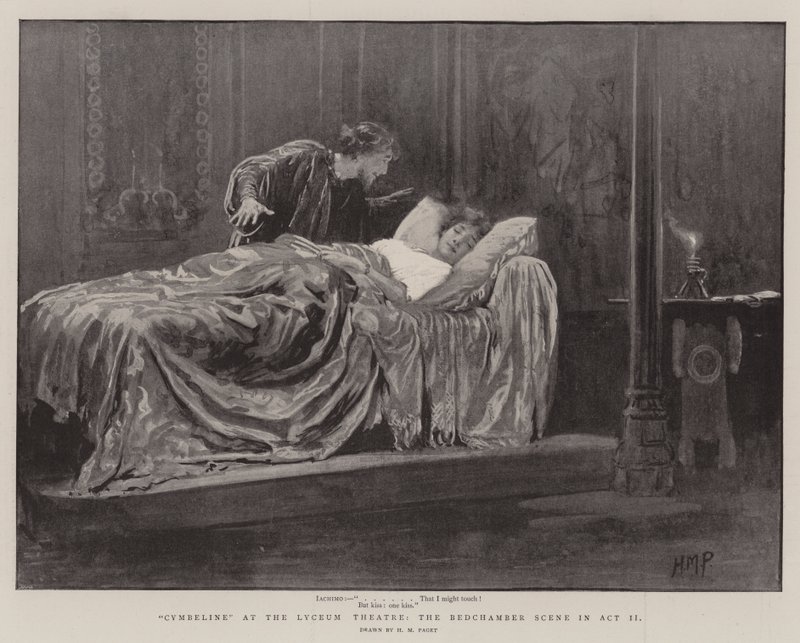 Cymbeline på Lyceum Theatre, sengekammerscenen i akt II av Henry Marriott Paget