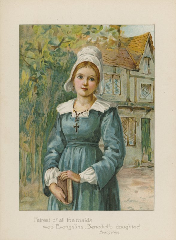Den vakreste av alle tjenestepikene var Evangeline, Benedicts datter (chromolitho) av Henry Marriott Paget