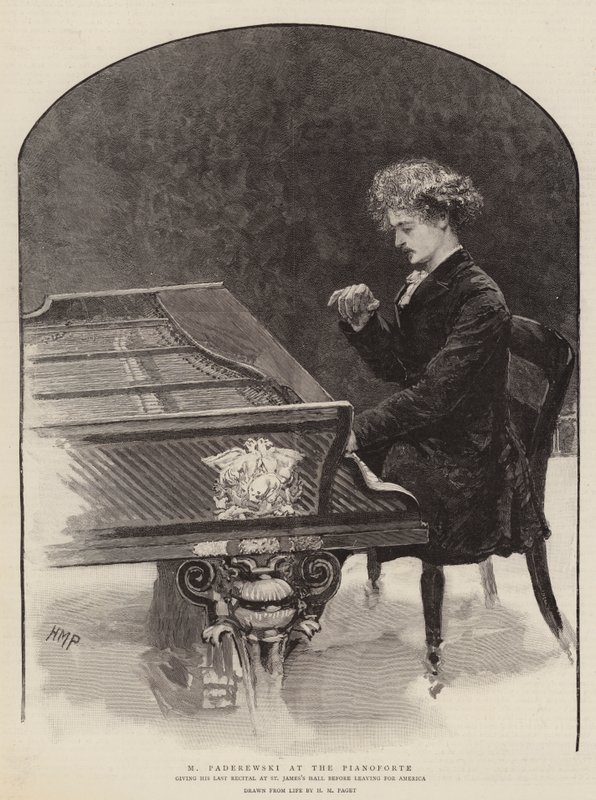 M Paderewski ved Pianoforte av Henry Marriott Paget
